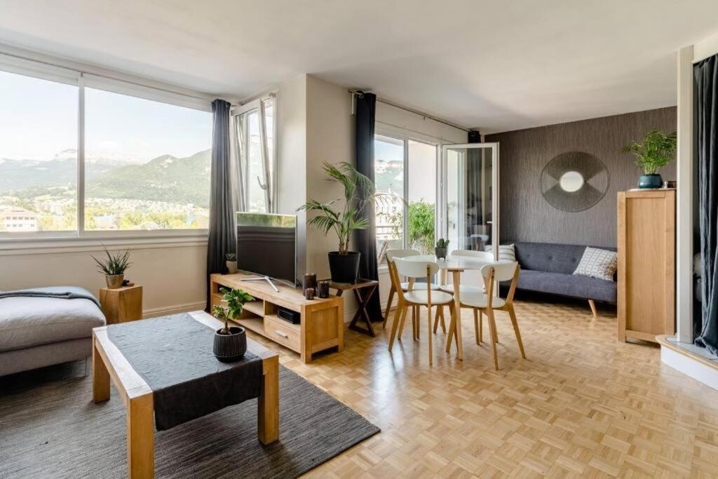 Le Panorama - Vue Lac Et Montagne Avec Parking Annecy Extérieur photo